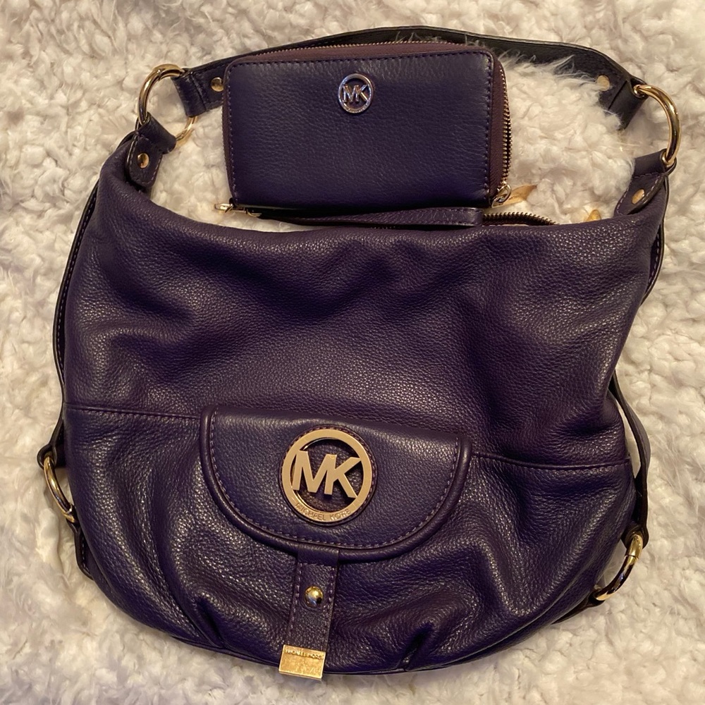 Michael Kors Boho Purse & Wallet Set Purple